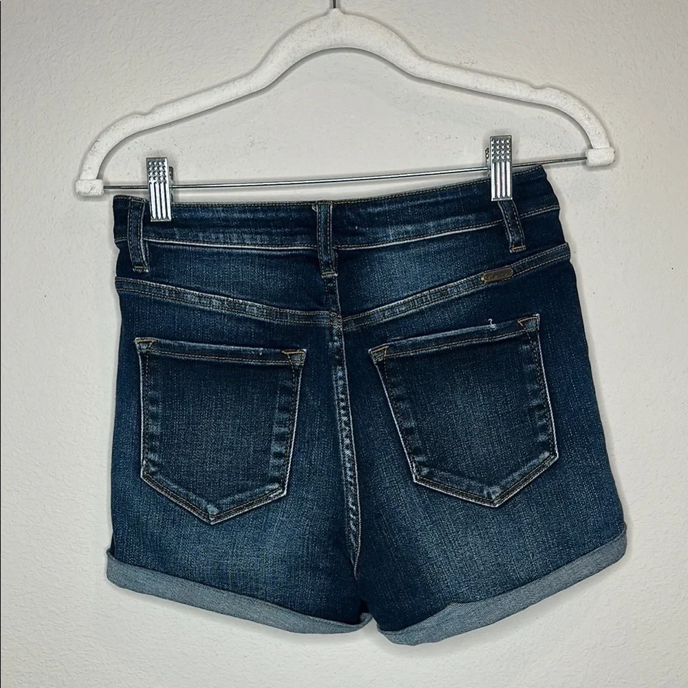 KanCan Dark Blue Button-Up Jean Shorts